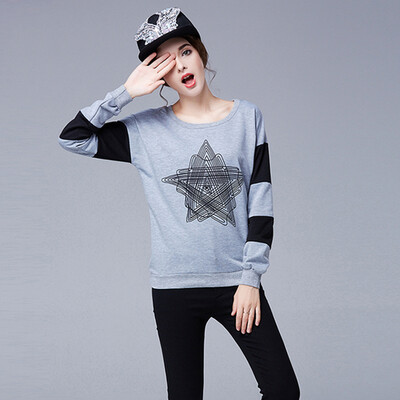 

Sweater round neck long-sleeved loose T-shirt printing students small shirt