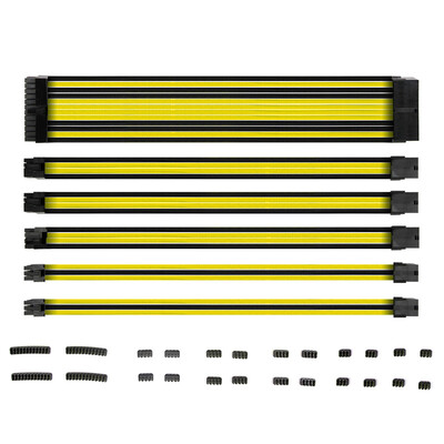 

Antec woven mesh power extension cord - yellow 16AWG two-color optional standard cable comb computer desktop host machine to eat chicken