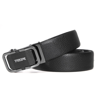 

Teemzone Ting Zun Belt Mens Business Casual Top Layer Leather Automatic Buckle Belt Trendy Wild Pants 8029 Black