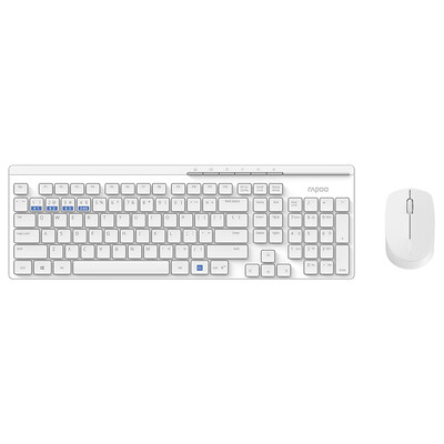 

Rapoo 8100M multi-mode wireless mouse&keyboard set Bluetooth mouse&keyboard set Bluetooth 30 Bluetooth 40 wireless 24G Bluetooth keyboard ultra-thin keyboard white