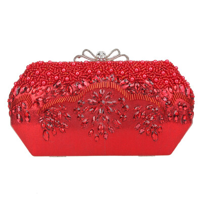 

Fawziya Pearl Clutch Bow Crystal Evening Bags And Clutches For Women
