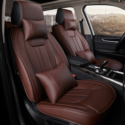 

BOOST car seat cushion leather seat cushion seat cover five universal four seasons seat cushion four seasons universal luxury brown