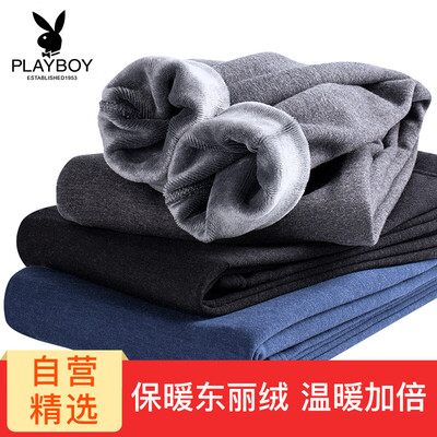 

Playboy alpaca warm pants men plus velvet thickening long pants men warm leggings men deep gray ash