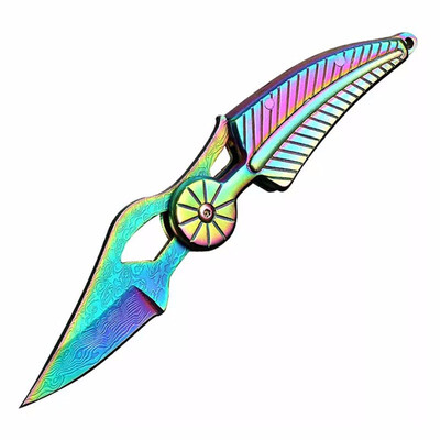 

CHACHEKA Damascus Pattern Portable Pocket Knife Self-defense Survival Folding Knives Camping Jackknife Keychain EDC Tools