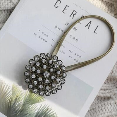 

2pcs Flower design magnetic curtain buckle Window Screening Ball Clip Tieback decortive curtains holder Curtain Accessories