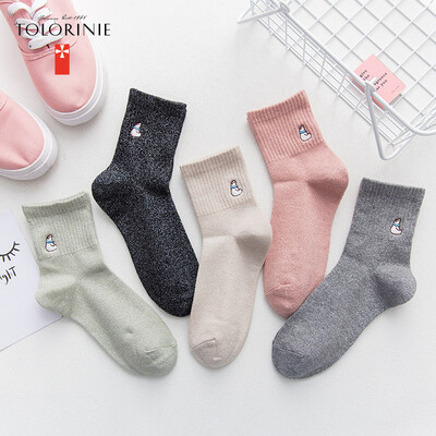 

TOLORINIE 5 pairs of autumn&winter gold&silver silk fashion bubble mouth plain casual warm tube female socks black 1 dark gray 1 milk white 1 dark red 1 light gray 1 22-24