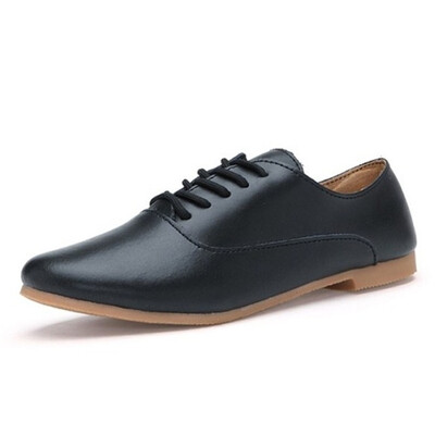 

2018 Spring women oxford shoes ballerina flats shoes women genuine leather shoes moccasins lace up loafers white shoes