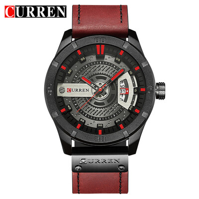 

CURREN 8301 Top Brand Mens Watch Luxury Display Date of Creative Leather Quartz Wrist Watches Mens Watch