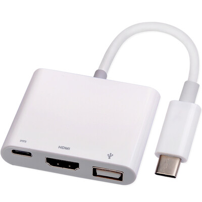 

Ferguson cabos F078 Apple Notebook Type-C to USB30 hub HDMI converter apple MacBook expansion HUB power supply type-c to HDMI