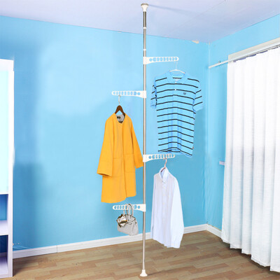 

Visitor FK single pole cool hanger floor simple clothes pole home bedroom clothes rack folding balcony hanging clothes rack