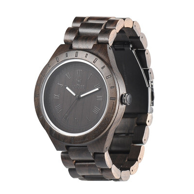 

Uwood Natural Solid Wood Wristwatch for Men Fashion Mens Black Wooden Watch