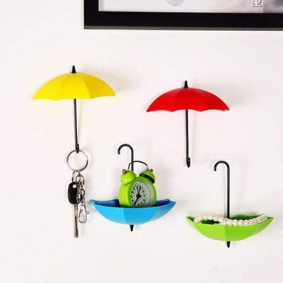 

3pcs Fashion Umbrella Shape Self Adhesive Wall mount Door Hook Hanger wall hooks Bag Key holder Keyring gift home decor