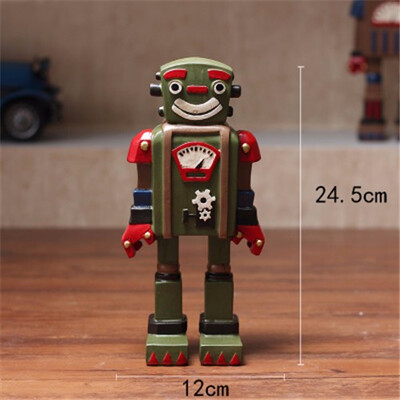 

American retro cartoon anime robot resin figurines decoration cafe bar shop window restaurant shelf display accessories