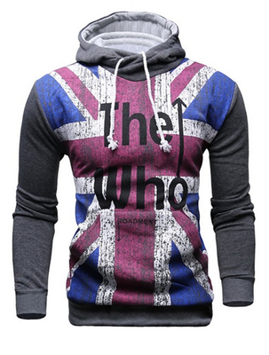 

Mooncolour Men's Fashion The Who UK Flag Hooded Sweatshirt Hoodie Outwear