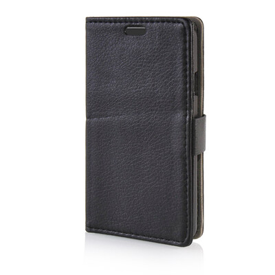 

MOONCASE Litch Skin Leather Side Flip Wallet Card Slot Pouch Stand Shell Back Case Cover for LG Tribute / LG Optimus F60 Black