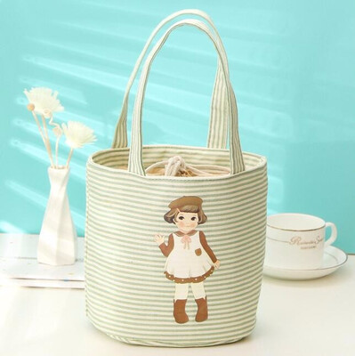 

Children Cotton Lunch Bag Portable Insulated bag Thermal Cooler Box Food Storage