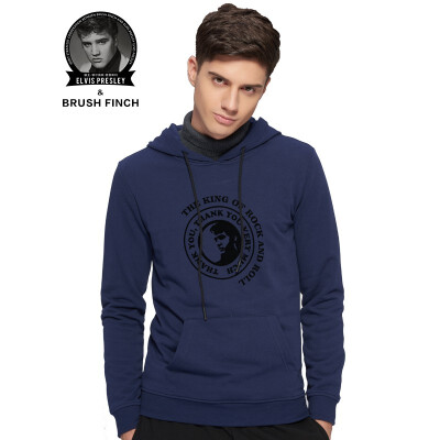 

Brush Finch Mens Pullover Crew Neck Fashion Wild with Long-Sleeved T-Shirt