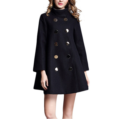 

Womens 2018 Spring New Long Cloak Woolen Coat Women Loose Woolen Cloth Coat Female