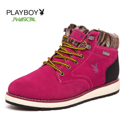 

PLAYBOY brand WinterHighKorean styleWith velvet&cottonAthleisureLeather StudentWomens shoes