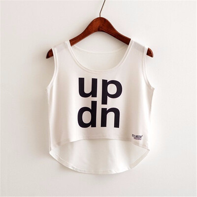 

Women Crop Top Sleeveless Print Summer Casual Top Women Short t-shirt Vest Tank Tops