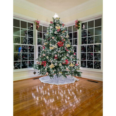 

Xmas House Photo Backdrop 57FT Vinyl Fabric Cloth Digital Printing Photo Background st-606