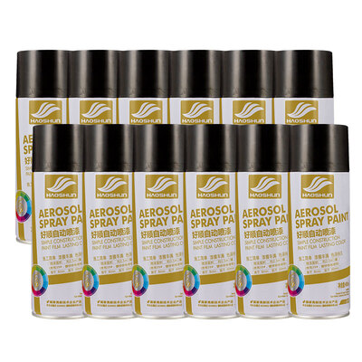 

Haoshun Auto Accessories Wheel Automatic Hand Painted Graffiti Furniture Metal Self-motorcycle Refinishing Pen Rust Renovation Scratch Repair Paint Can 4 Matte Black 400ML 12 Bottles