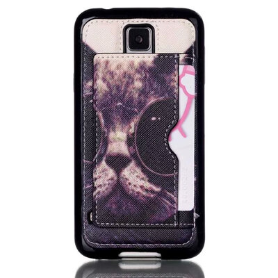 

мити кожа Samsung S5 Flip покрытия Samsung Galaxy S5 дело с слот для карт i9600 G900 оригинал phone accessories.