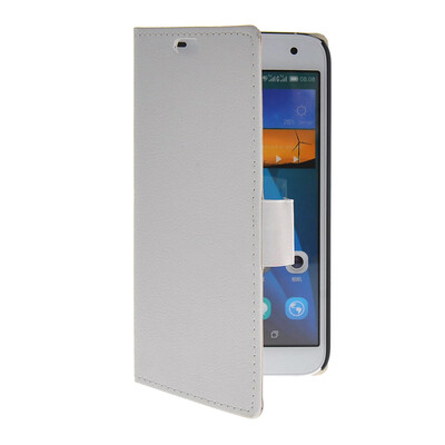 

MOONCASE Slim Leather Side Flip Wallet Card Slot Pouch with Kickstand Shell Back Case Cover for Huawei Ascend G7 White
