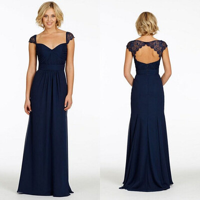 

Lovaru ™New 2015 Women Blue Sexy Maxi Dress Sleeveless V-neck Spaghetti Strap Lace Patchwork Backless Party Long dress