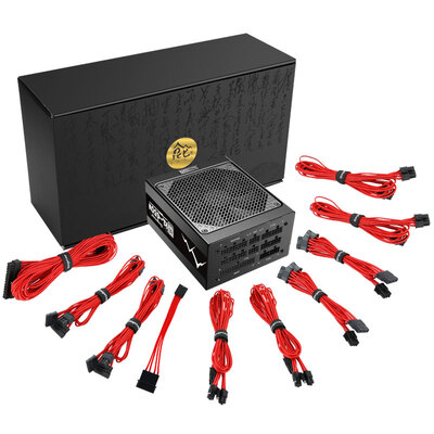 

Xingu Segotep rated 650W Kunlun KL-650W power supply 80plus Platinum10 years warranty red braided wire Japanese capacitor stop silent fan