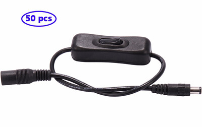 

21x55mm DC In Line On Off Switch Jack Wire DC Female Male Power Cable Connector Plug For 3528 5050 5630 LED Strip Light
