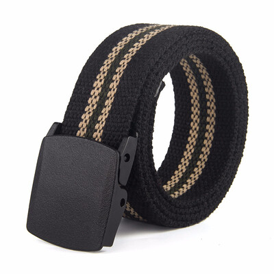 

Metal-free buckle belt striped canvas belt woven belt canvas belt casual cotton belt