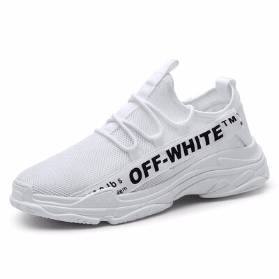 

New Version Fashion Mesh Lace Up Sneaker High Quality Male Casual Shoes Letter Print Sport Running Shoes
