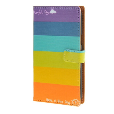 

MOONCASE ЧЕХОЛ ДЛЯ Samsung Galaxy J5 Rainbow Pattern Leather Flip Wallet Card Holder with Kickstand Back A04