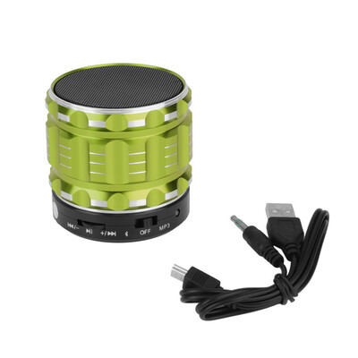 

Metal Mini Portable Wireless Bluetooth Speaker W/Handfree Mic+TF Card Slot Green