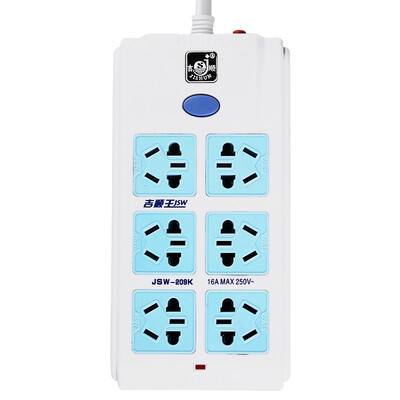 

Jishun jishun JSW-213K 3 m 10-bit 5-hole overload protection socket plug board row blue