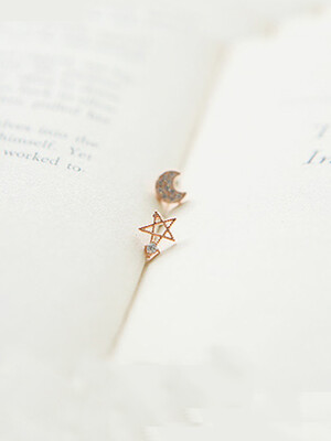 

ONICE 925 Sterling Silver Eearing with Star and Moon WQE003