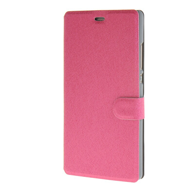 

MOONCASE Matte Skin Flip Leather Wallet Card Slot Stand Back чехол для Sony Xperia M4 AQUA Hot pink