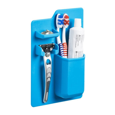 

UpperX Silicone Bathroom Organizer Toothbrush Holder Silicone Toothpaste holder for bathroom Mirror shower