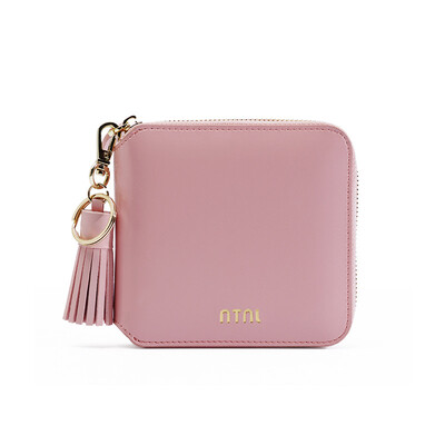 

NTNL simple short style zero purse leather ladies fashionable hand bag women zipper fringed