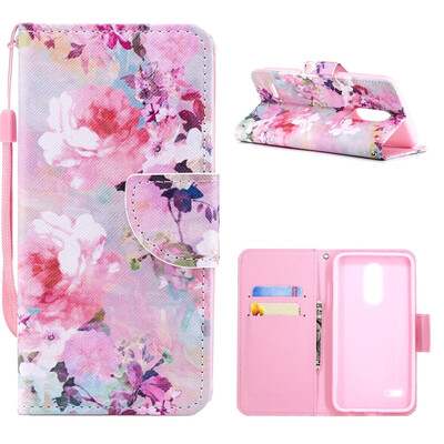

MOONCASE Huawei P20 Lite painted leather case with small hand rope - watercolor flower