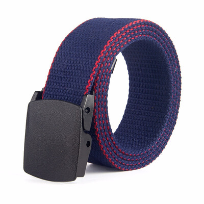 

Metal-free buckle belt striped canvas belt woven belt canvas belt casual cotton belt