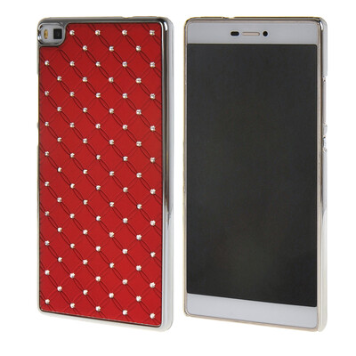 

MOONCASE Huawei P8 Футляр Роскошные Chrome горный хрусталь Bling Звезда задняя крышка чехол для Huawei Ascend P8 Красный