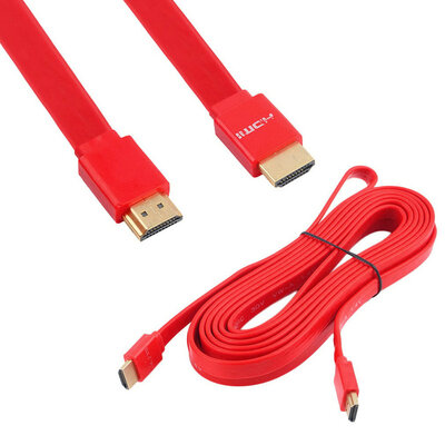 

Квартира Лапша Кабель HDMI HDMI HighSpeed ​​Для 3D HDTV DVD 1.5m 3m 5м 5м красный