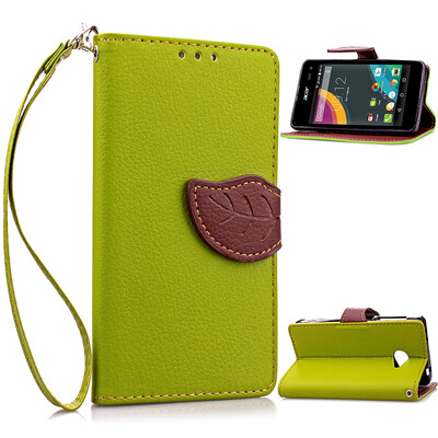 

MOONCASE [Leaves Magnetic] Wrist Strap Flip PU Leather Wallet Card Pouch Bracket Stand Back Case Cover for Acer Liquid Z220