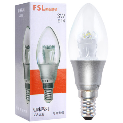 

Jingdong Supermarket] Foshan Lighting (FSL) LED tip water crystal lamp energy saving bubble 3W transparent E14 small mouth light color 6500K Pearl silver