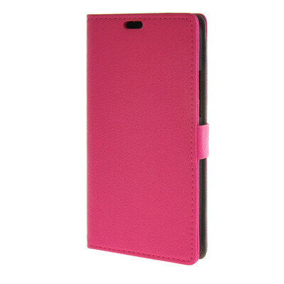 

MOONCASE Litch Skin Leather Card Slot Wallet Bracket Back чехол для Nokia Lumia 640 XL Hotpink