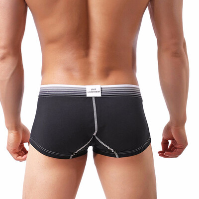

Mens Cotton Solid Color Boxer Breathable Fashionable Soft U Convex Underwear