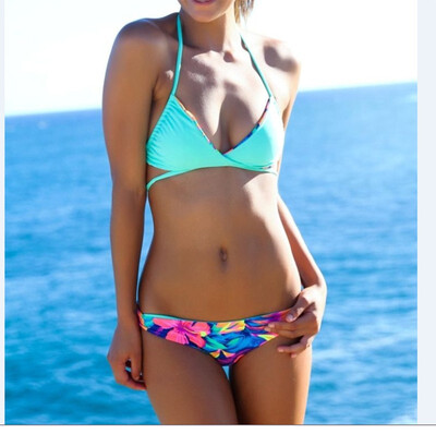 

2 Piece Beach Swimming Suits Bikini Printing Beach Bathing Suit Women Swimsuit Sexy