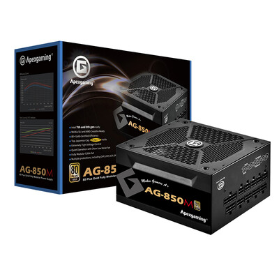 

Apexgaming AG-850S AG-850S Rated 850W Semi-Modular Gold Desktop Power Supply